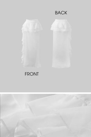 Rase le sol Layered Ruffle Sheer Skirt