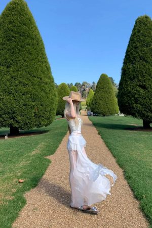 Rase le sol Layered Ruffle Sheer Skirt