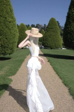 Rase le sol Layered Ruffle Sheer Skirt