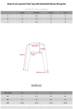 Rase le sol Layered Tank Top with Extended Sleeve Shrug Set