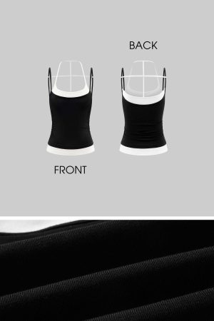 Rase le sol Layered Tank Top with Extended Sleeve Shrug Set