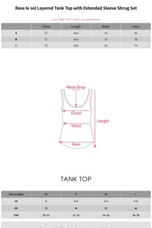 Rase le sol Layered Tank Top with Extended Sleeve Shrug Set