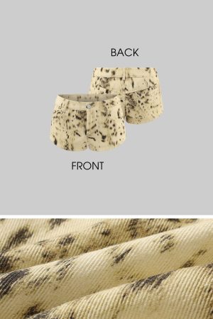 Rase le sol Leopard Print Denim Micro Shorts