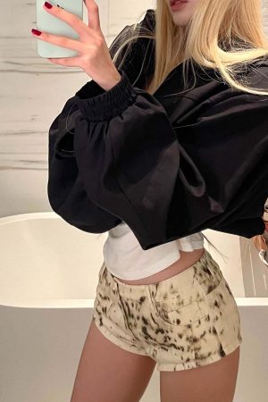 Rase le sol Leopard Print Denim Micro Shorts