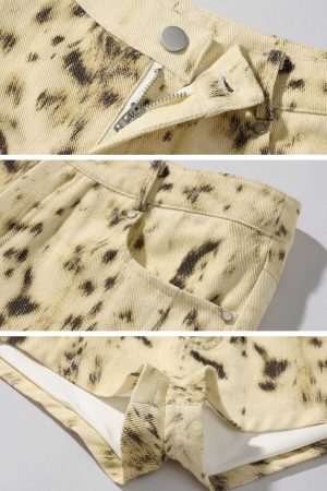 Rase le sol Leopard Print Denim Micro Shorts