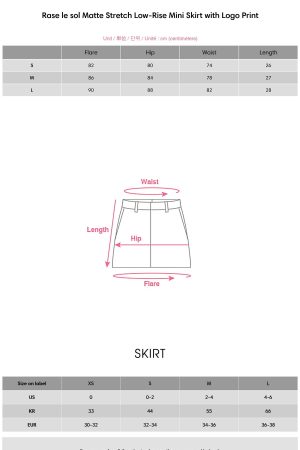 Rase le sol Matte Stretch Low-Rise Mini Skirt with Logo Print