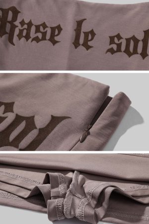 Rase le sol Matte Stretch Low-Rise Mini Skirt with Logo Print