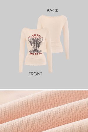 Rase le sol Mesh Off-Shoulder Top