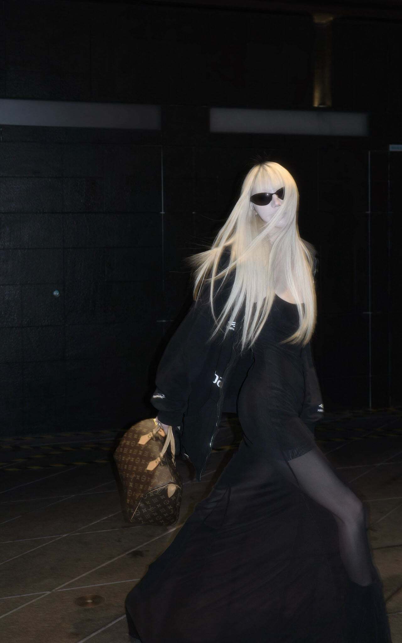 Rase le sol Mesh Spliced Slip Maxi Dress Rase le sol Mesh Spliced Slip Maxi Dress