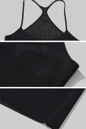 Rase le sol Mesh Spliced Slip Maxi Dress