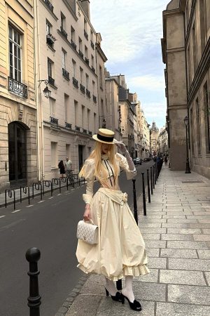 Rase le sol Mid-Length Skirt with 3D Rose Detail and Asymmetric Gathered Hem