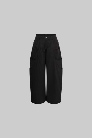 Rase le sol Minimalist Structured Wide-leg Trousers