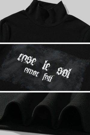 Rase le sol Mock Neck Graphic Tee and Fitted Shorts Set