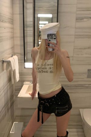 Rase le sol Multi-Belt Deconstructed Utility Denim Shorts