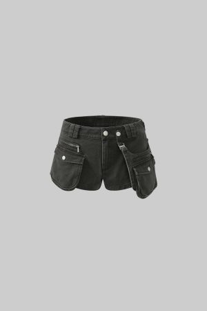 Rase le sol Multi-Pocket Utility Denim Shorts