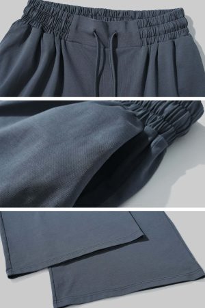 Rase le sol Navy Blue Wide-Leg Trousers