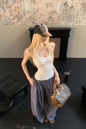 Rase le sol Navy Blue Wide-Leg Trousers