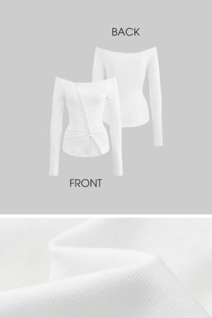 Rase Le Sol Off-Shoulder Buttoned Tee