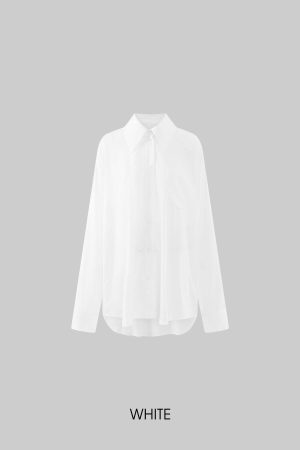 Rase le sol Oversized Embroidered Shirt with Dropped Shoulders and Extended Cuffs