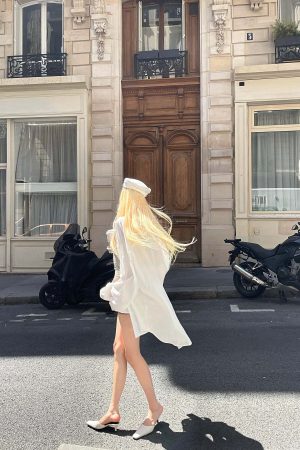 Rase le sol Oversized Embroidered Shirt with Dropped Shoulders and Extended Cuffs