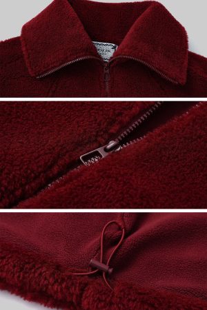 Rase le sol Oversized Red Fleece Lounge Set