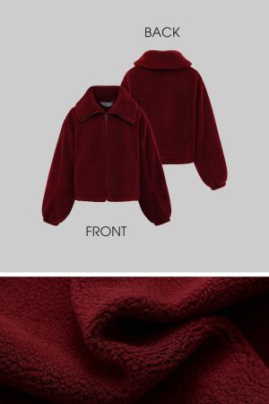 Rase le sol Oversized Red Fleece Lounge Set