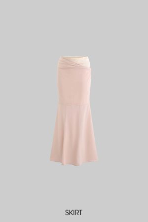 Rase le sol Pink Long-Sleeve Top & Mermaid Skirt Set