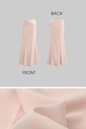 Rase le sol Pink Long-Sleeve Top & Mermaid Skirt Set