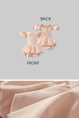 Rase le sol Puff Sleeve Corset Mini Dress