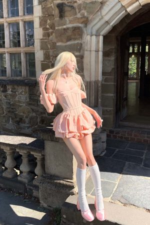 Rase le sol Puff Sleeve Corset Mini Dress