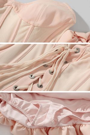 Rase le sol Puff Sleeve Corset Mini Dress