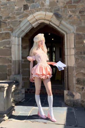 Rase le sol Puff Sleeve Corset Mini Dress