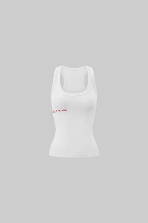 Rase le sol Red Letter Print Tank Top
