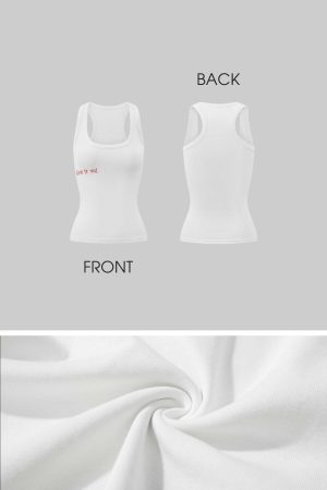 Rase le sol Red Letter Print Tank Top