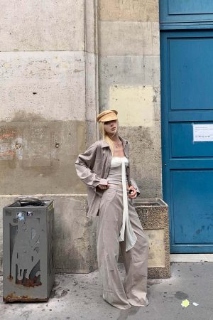 Rase le sol Relaxed Shirt and Wide-Leg Pants Set