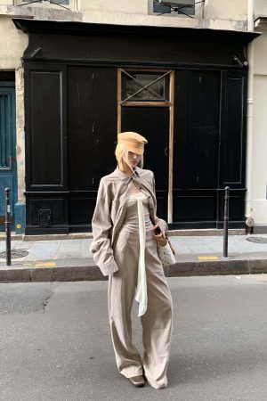 Rase le sol Relaxed Shirt and Wide-Leg Pants Set