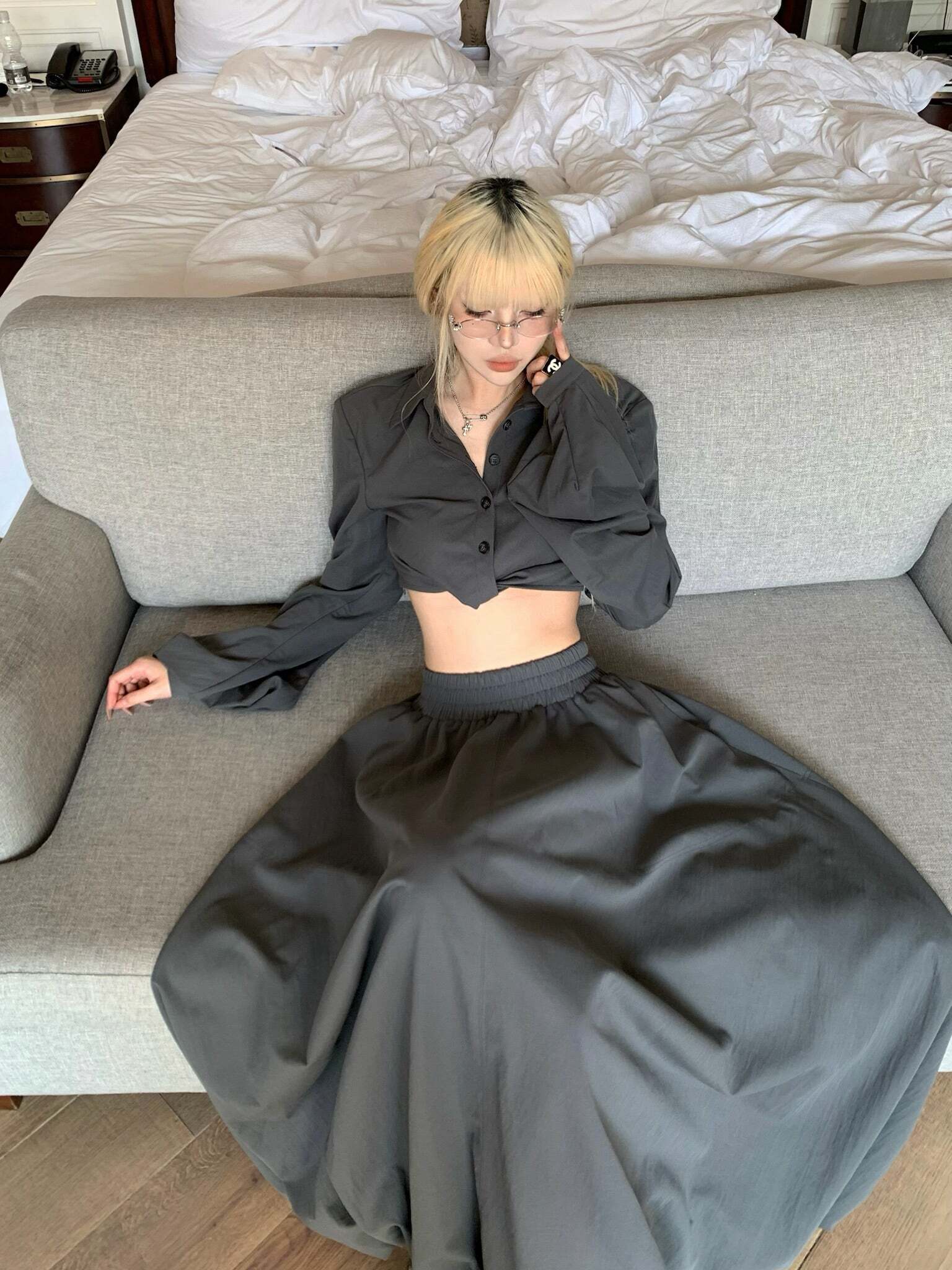 Rase le sol Relaxed Shirt & Maxi Skirt Set Rase le sol Relaxed Shirt & Maxi Skirt Set