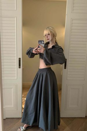 Rase le sol Relaxed Shirt & Maxi Skirt Set