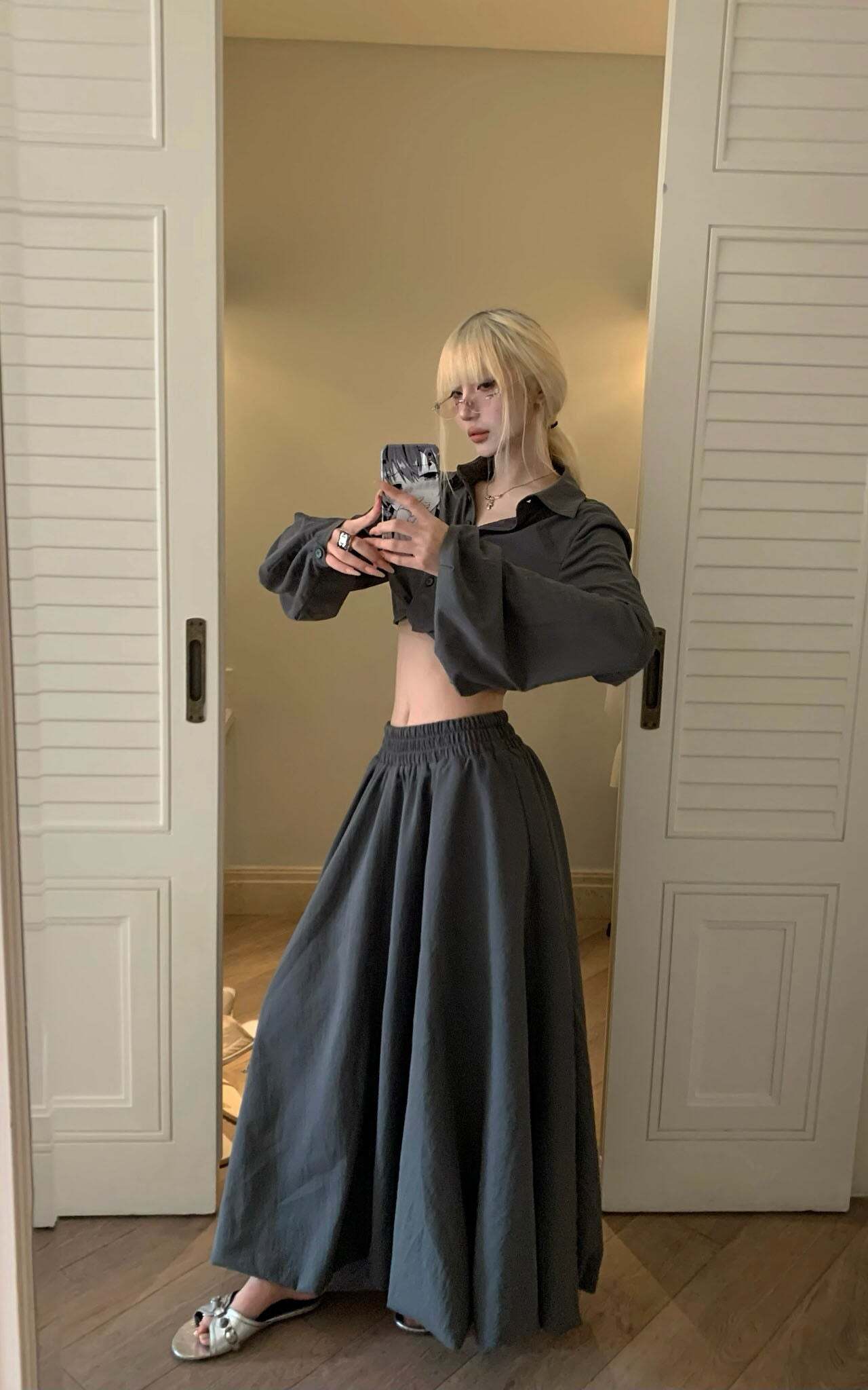 Rase le sol Relaxed Shirt & Maxi Skirt Set Rase le sol Relaxed Shirt & Maxi Skirt Set