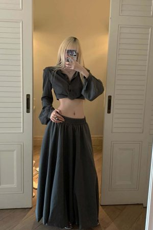 Rase le sol Relaxed Shirt & Maxi Skirt Set