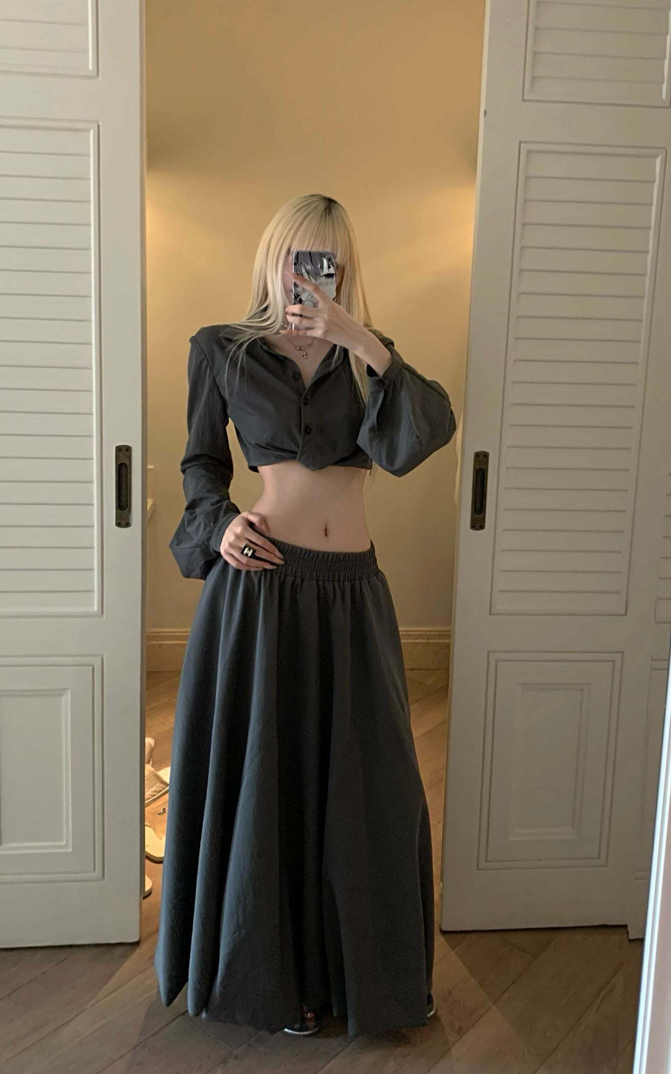 Rase le sol Relaxed Shirt & Maxi Skirt Set Rase le sol Relaxed Shirt & Maxi Skirt Set