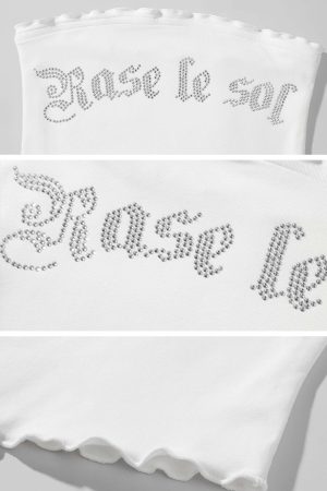 Rase le sol Rhinestone Logo Tube Top
