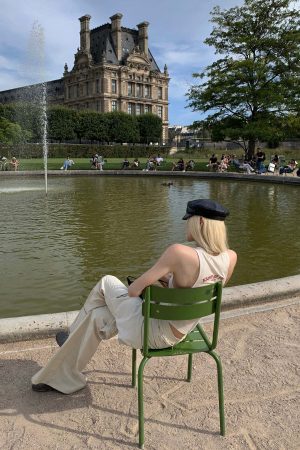 Rase le sol Ribbed Embroidered Tank Top