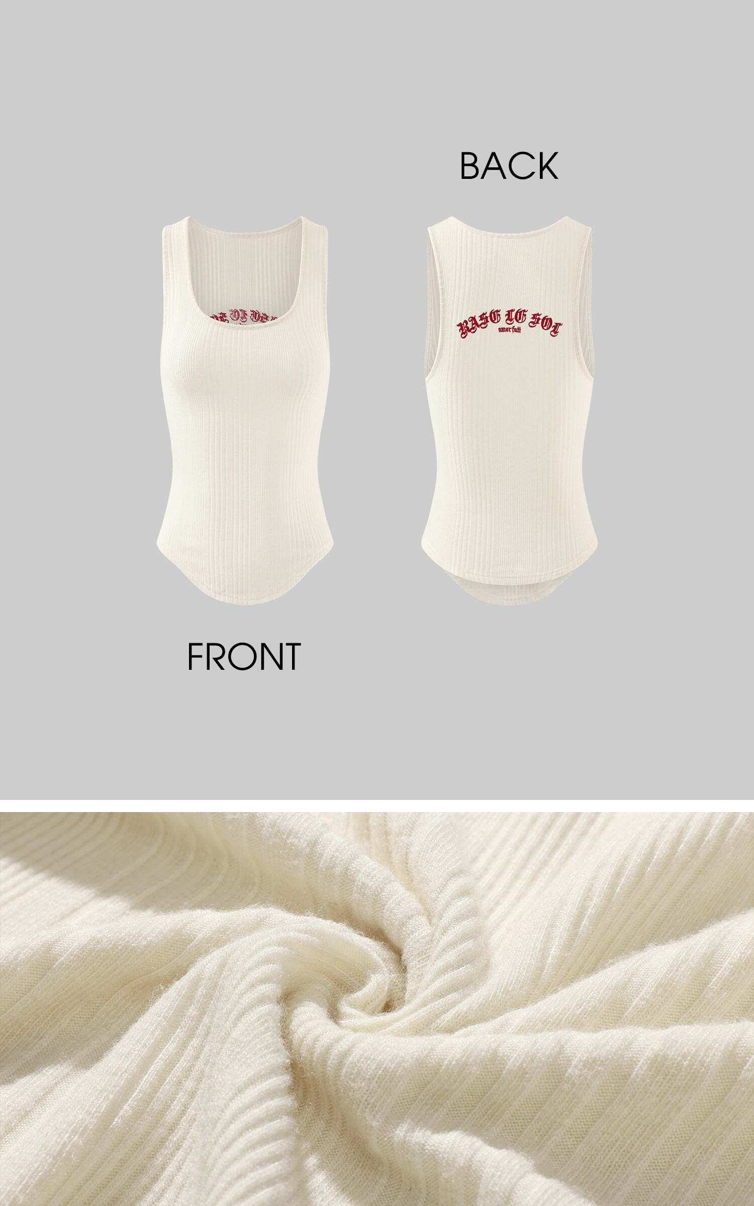 Rase le sol Ribbed Embroidered Tank Top Rase le sol Ribbed Embroidered Tank Top