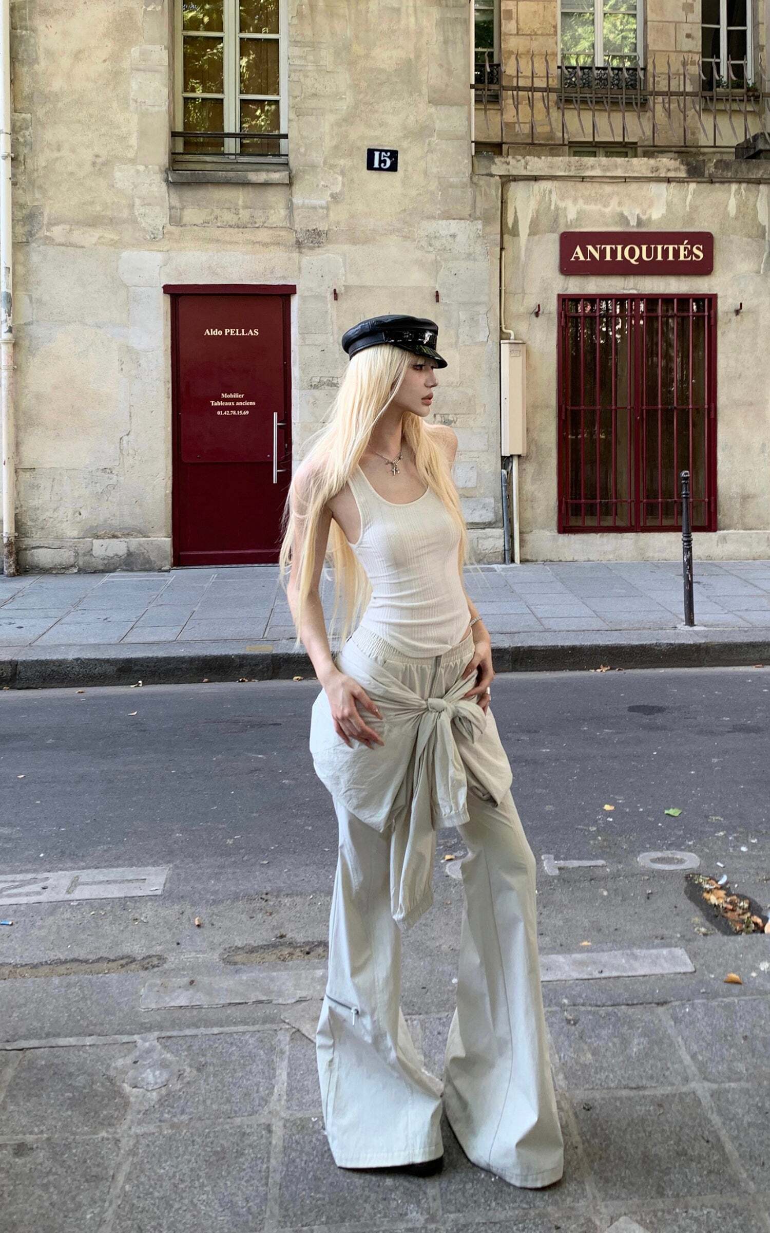 Rase le sol Ribbed Embroidered Tank Top Rase le sol Ribbed Embroidered Tank Top