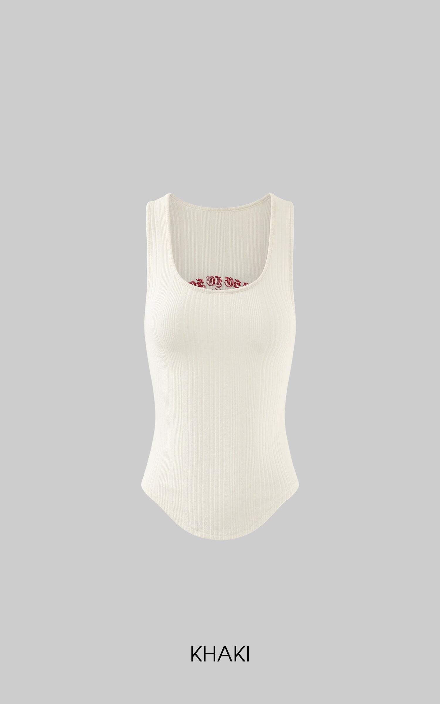 Rase le sol Ribbed Embroidered Tank Top Rase le sol Ribbed Embroidered Tank Top