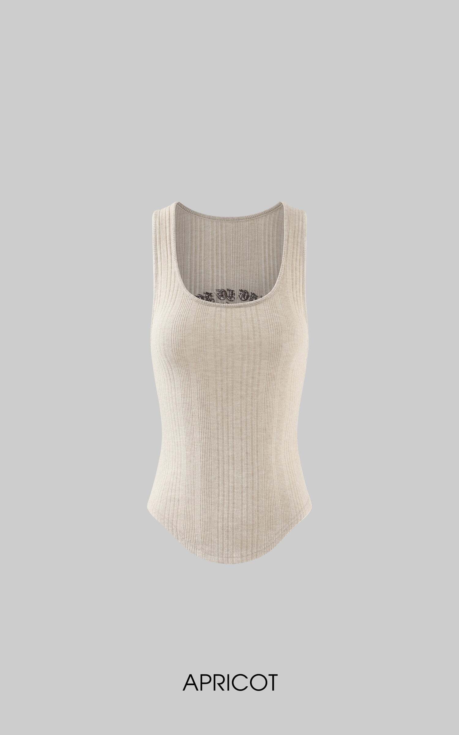 Rase le sol Ribbed Embroidered Tank Top Rase le sol Ribbed Embroidered Tank Top