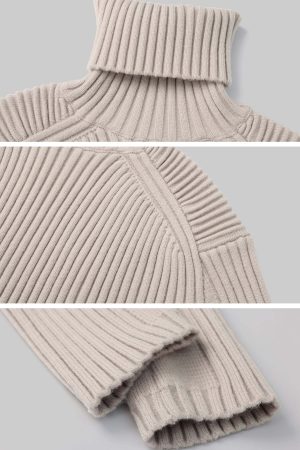 Rase le sol Ribbed High-Neck Sweater