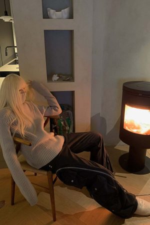 Rase le sol Ribbed High-Neck Sweater