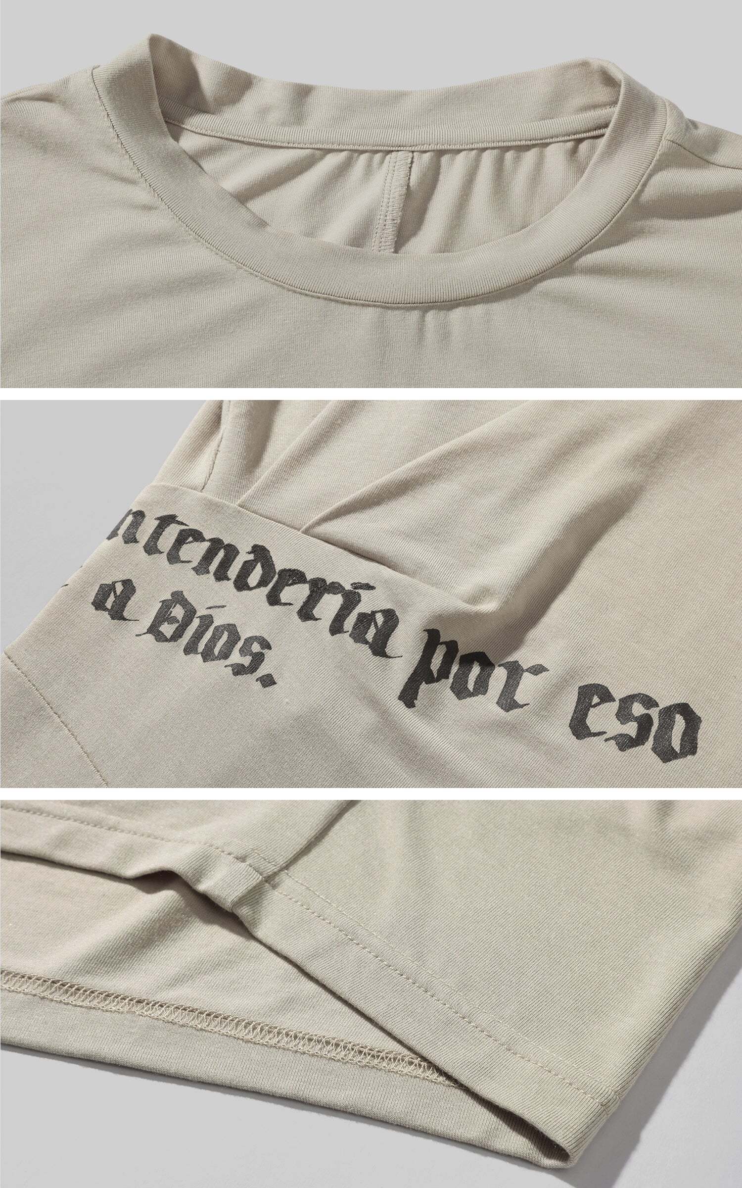 Rase le sol Ruched Waist Gothic Text Fitted T-Shirt Rase le sol Ruched Waist Gothic Text Fitted T-Shirt